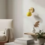 Vespera Vintage Brass Round Wall Sconce