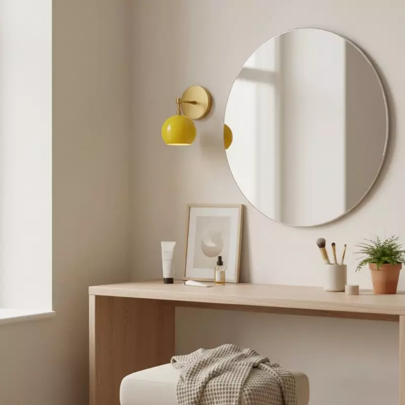 Vespera Vintage Brass Round Wall Sconce