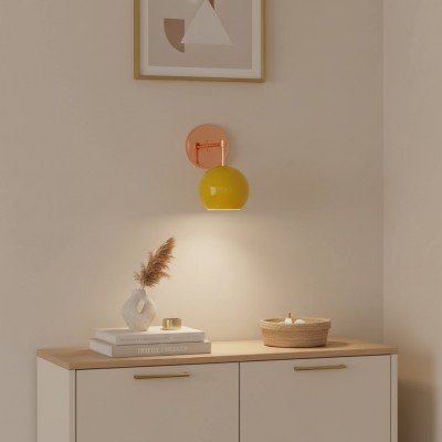 Vespera Vintage Brass Round Wall Sconce