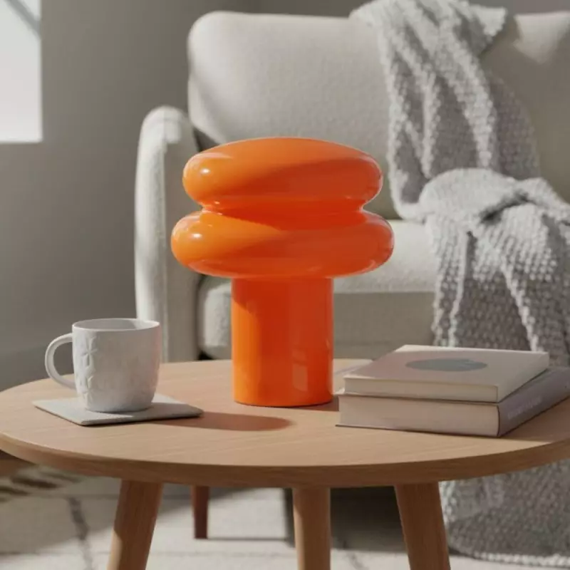 Nymeros Scandinavian Glass Mushroom Table Lamp