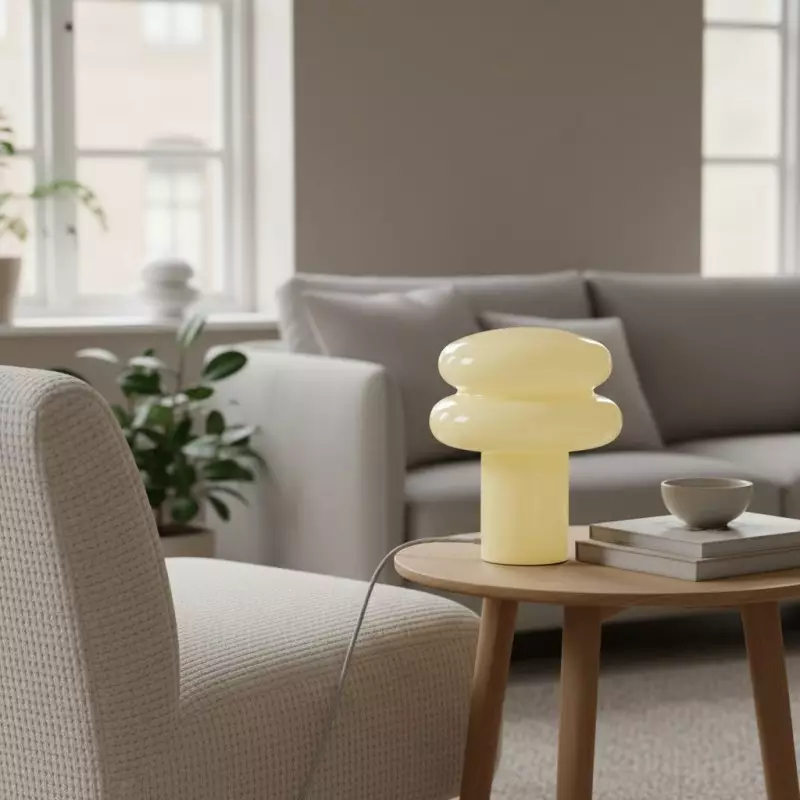 Nymeros Scandinavian Glass Mushroom Table Lamp