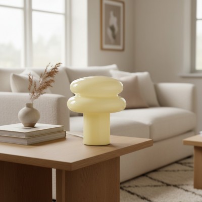 Nymeros Scandinavian Glass Mushroom Table Lamp