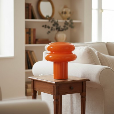 Nymeros Scandinavian Glass Mushroom Table Lamp