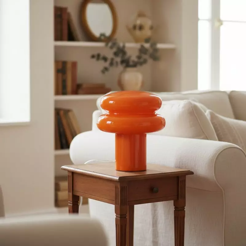 Nymeros Scandinavian Glass Mushroom Table Lamp