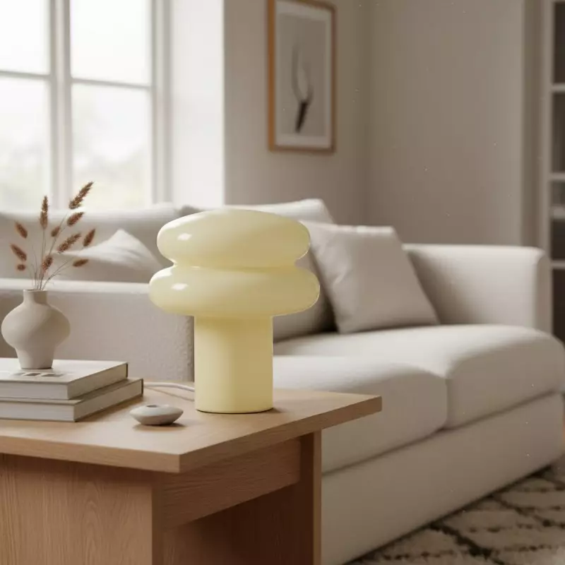 Nymeros Scandinavian Glass Mushroom Table Lamp