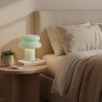 Nymeros Scandinavian Glass Mushroom Table Lamp