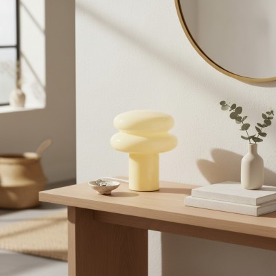 Nymeros Scandinavian Glass Mushroom Table Lamp