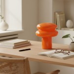 Nymeros Scandinavian Glass Mushroom Table Lamp