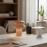 Nymeros Scandinavian Glass Mushroom Table Lamp