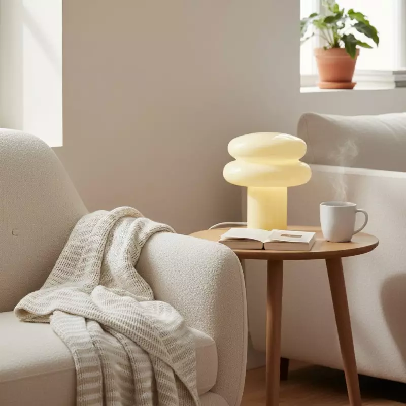 Nymeros Scandinavian Glass Mushroom Table Lamp