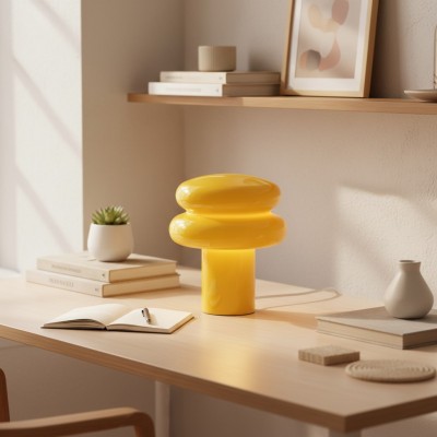 Nymeros Scandinavian Glass Mushroom Table Lamp