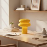Nymeros Scandinavian Glass Mushroom Table Lamp