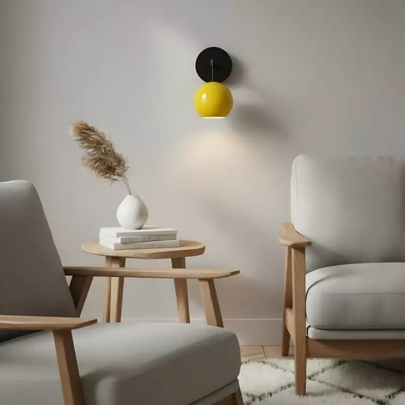 Vespera Vintage Brass Round Wall Sconce