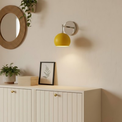 Vespera Vintage Brass Round Wall Sconce