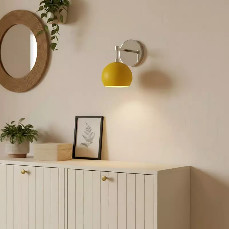 Vespera Vintage Brass Round Wall Sconce