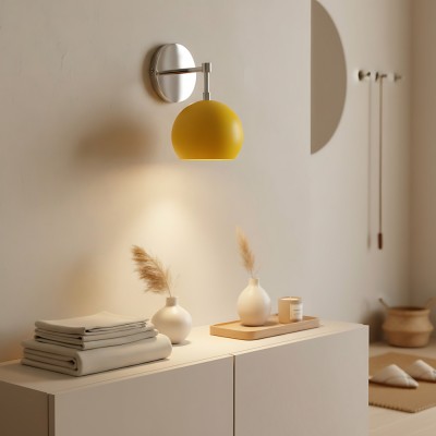 Vespera Vintage Brass Round Wall Sconce