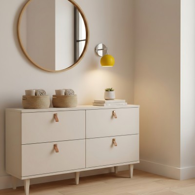 Vespera Vintage Brass Round Wall Sconce