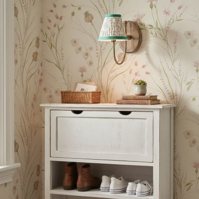 Orphelyx French Brass Fabric Shade Sconce Light