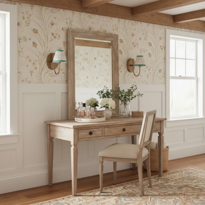 Orphelyx French Brass Fabric Shade Sconce Light