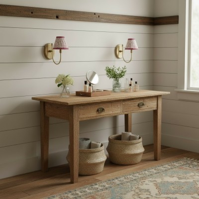 Orphelyx French Brass Fabric Shade Sconce Light