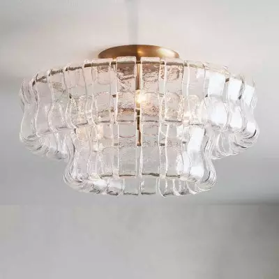 Giha Modern Double-Layer Curved Glass Chandelier
