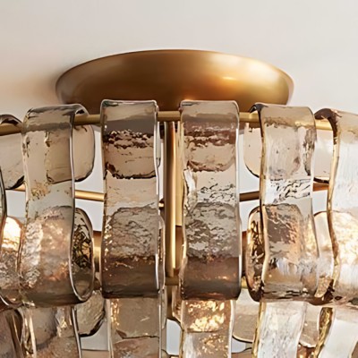 Giha Modern Double-Layer Curved Glass Chandelier