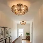 Giha Modern Double-Layer Curved Glass Chandelier