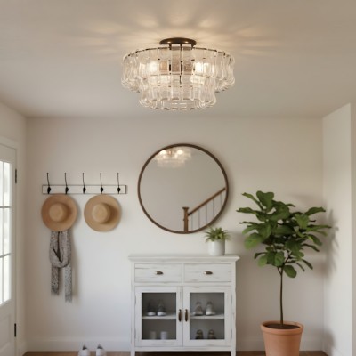 Giha Modern Double-Layer Curved Glass Chandelier