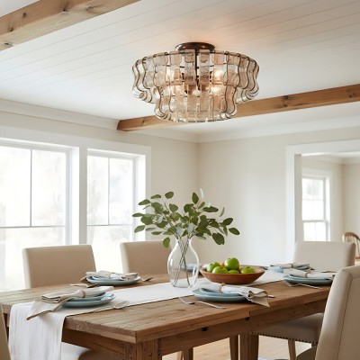 Giha Modern Double-Layer Curved Glass Chandelier