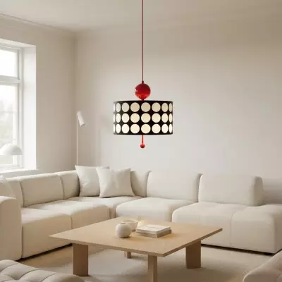 Solivra Scandinavian Round Lattice LED Drum Pendant Light