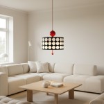 Solivra Scandinavian Round Lattice LED Drum Pendant Light