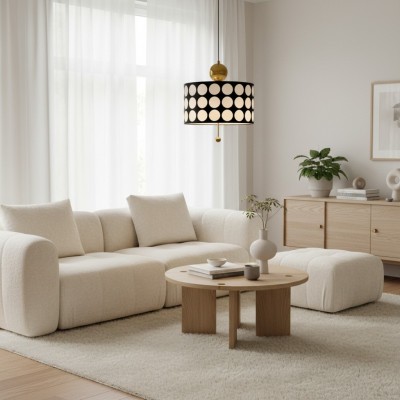 Solivra Scandinavian Round Lattice LED Drum Pendant Light