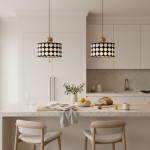 Solivra Scandinavian Round Lattice LED Drum Pendant Light