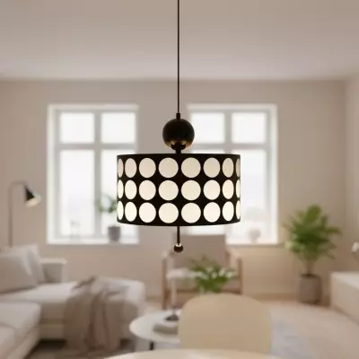 Solivra Scandinavian Round Lattice LED Drum Pendant Light