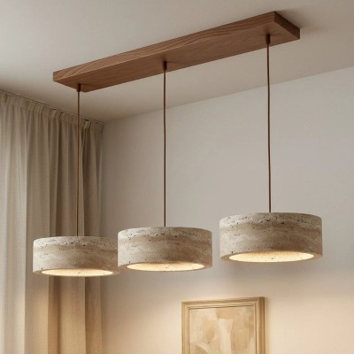 Veloria Scandinavian Travertine Round Pendant Light