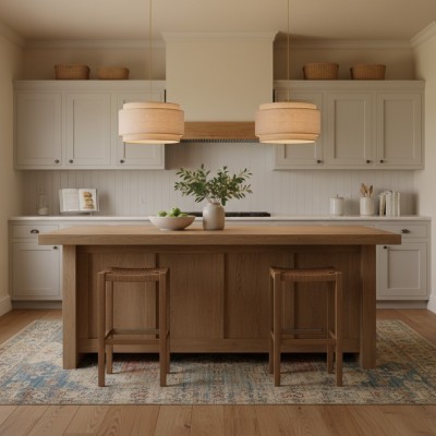 Virelai Modern Linen Double Drum Pendant Light