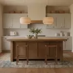 Virelai Modern Linen Double Drum Pendant Light