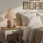 Thalira Vintage Ceramic Linen Table Lamp