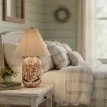 Thalira Vintage Ceramic Linen Table Lamp