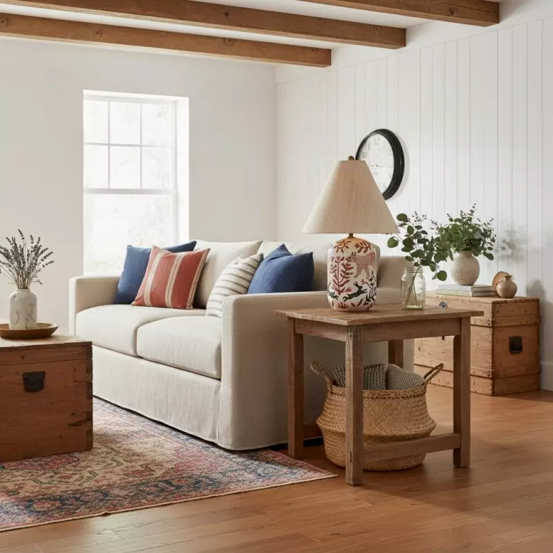 Thalira Vintage Ceramic Linen Table Lamp