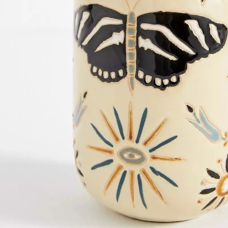 Thalira Vintage Ceramic Linen Table Lamp