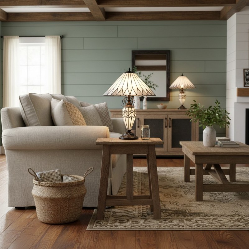 Eirwyn Tiffany Glass Table Lamp