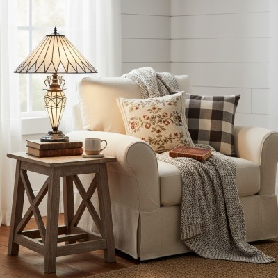 Eirwyn Tiffany Glass Table Lamp