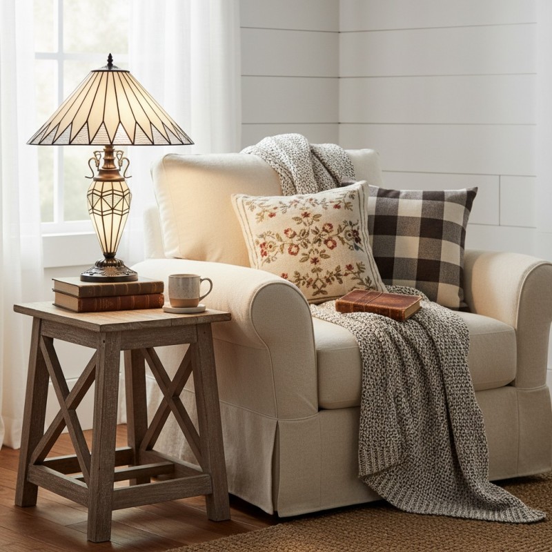 Eirwyn Tiffany Glass Table Lamp