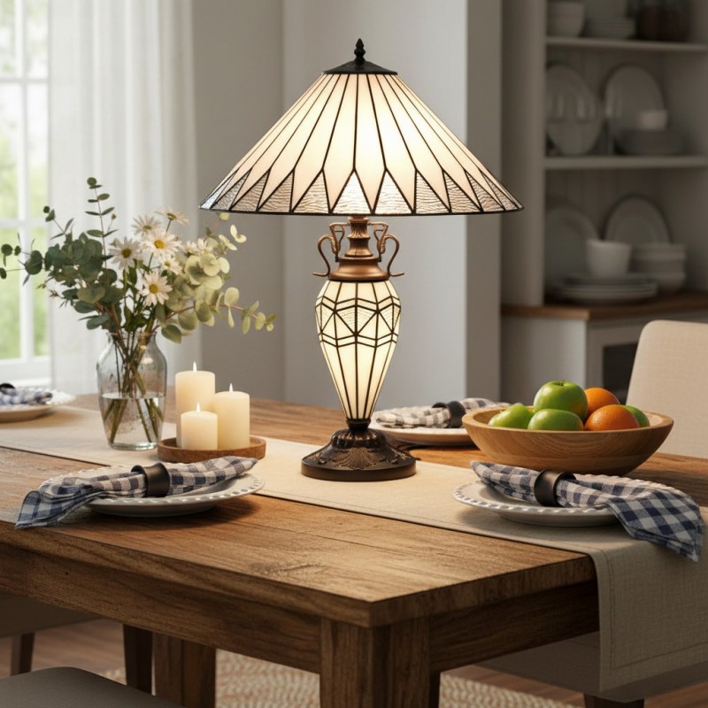 Eirwyn Tiffany Glass Table Lamp