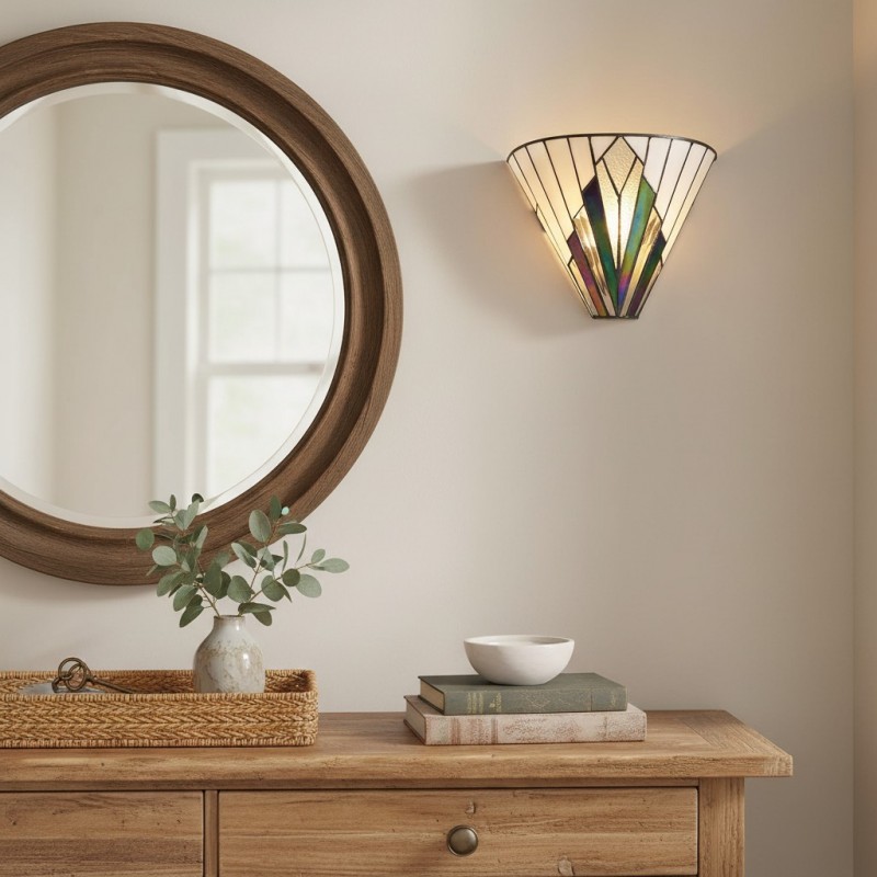 Eirwyn Tiffany Stained Glass Wall Sconce