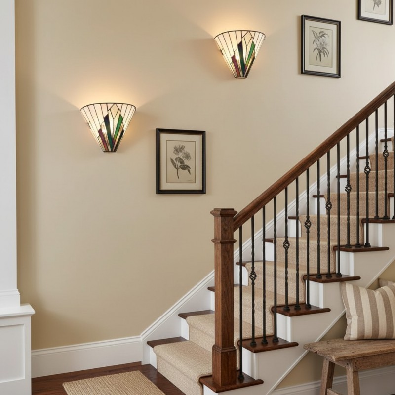 Eirwyn Tiffany Stained Glass Wall Sconce
