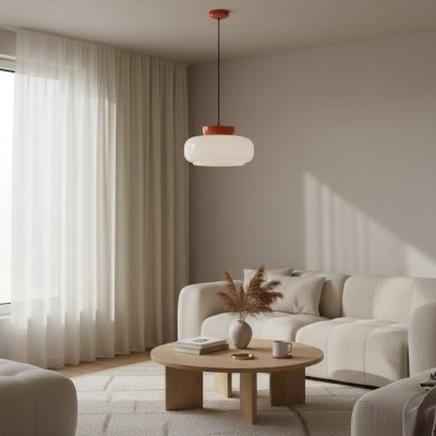 Smith Modern Nordic Bauhaus Macarons Bowl Shade Ceramic Pendant Light