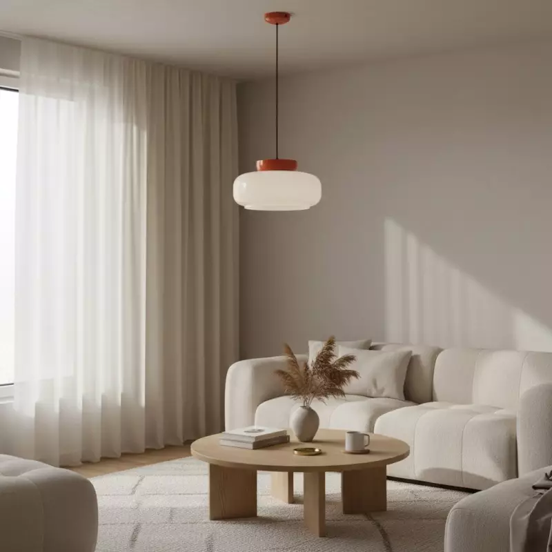 Smith Modern Nordic Bauhaus Macarons Bowl Shade Ceramic Pendant Light