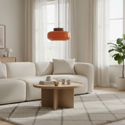 Smith Modern Nordic Bauhaus Macarons Bowl Shade Ceramic Pendant Light